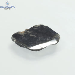 1.14 CT Slice Shape Natural Diamond Salt And Pepper Color I3 Clarity (13.00 MM)