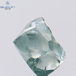 0.57 CT, Rough Shape, Natural Diamond, Greenish Blue Color, VS2 Clarity (4.54 MM)