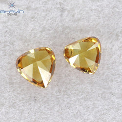 0.10 CT/2 Pcs Heart Shape Natural Diamond Orange Color VS2 Clarity (2.47 MM)