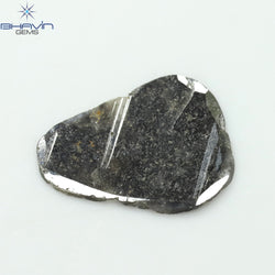 3.28 CT Slice Shape Natural Diamond Black (Salt And Pepper) Color I3 Clarity (19.36 MM)