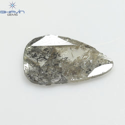 1.07 CT Slice Shape Natural Diamond Salt And Pepper Color I3 Clarity (12.15 MM)