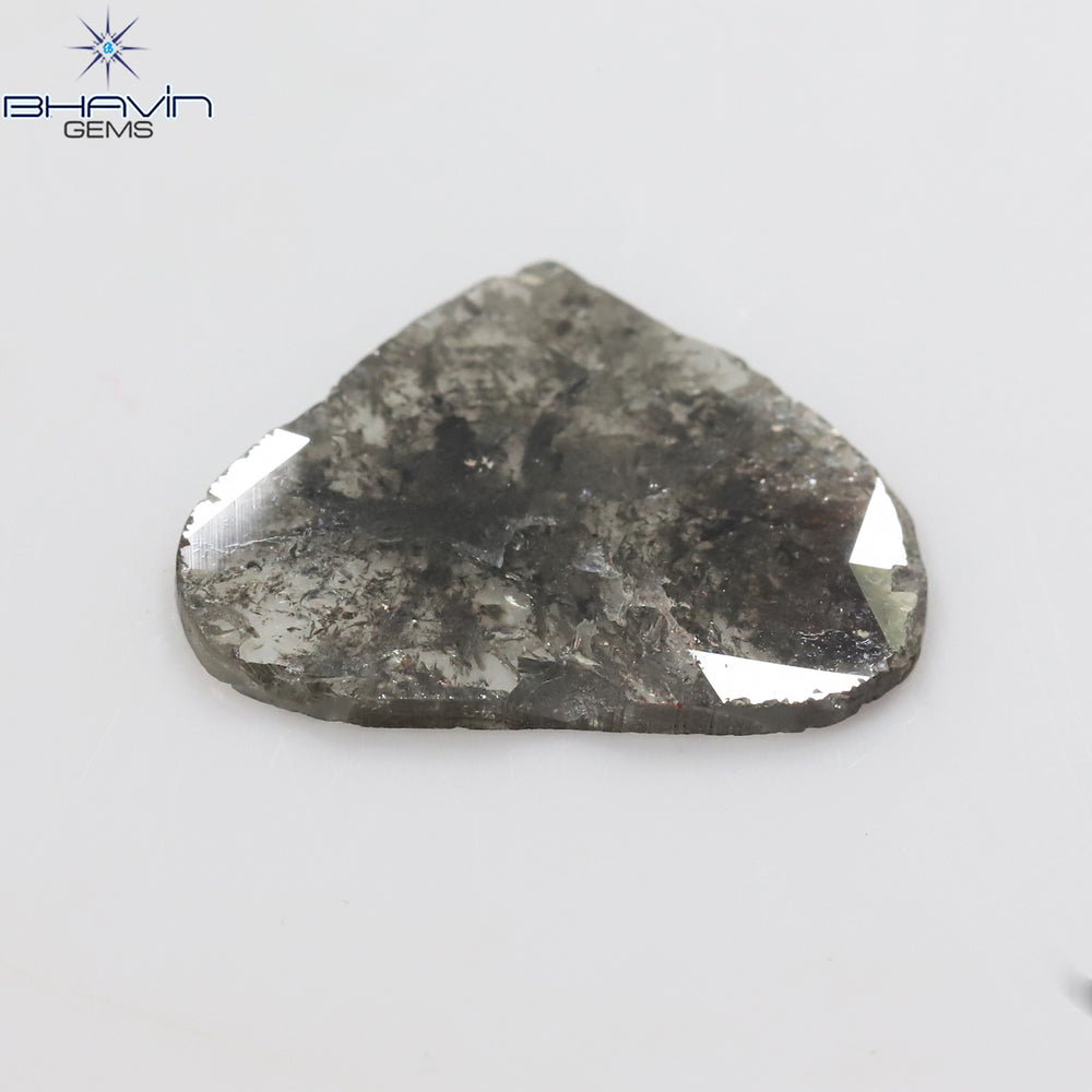 3.50 CT Heart Slice Shape Natural Diamond Salt And Pepper Color I3 Clarity (14.31 MM)