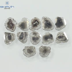 4.05 CT/12 Pcs Slice Shape Natural Diamond Salt And Pepper Color I3 Clarity (8.26 MM)