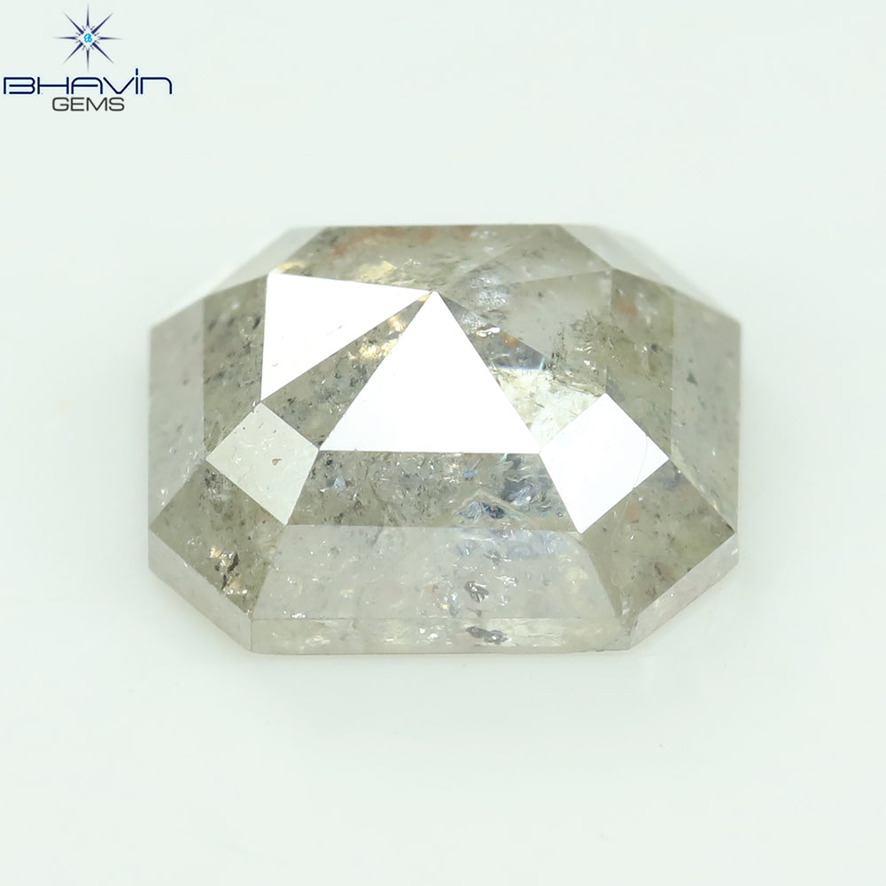 1.41 CT スクエア エメラルド ダイヤモンド ホワイト ソルト アンド ペッパー カラー クラリティ I3 (7.20 MM)
