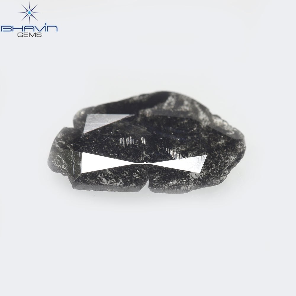 1.12 CT Slice Shape Natural Diamond Salt And Pepper Color I3 Clarity (13.00 MM)