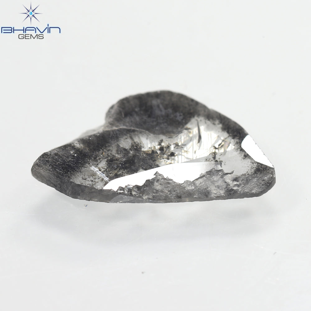1.39 CT Slice Shape Natural Diamond Salt And Pepper Color I3 Clarity (13.50 MM)