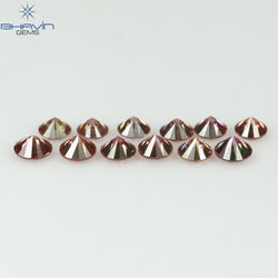 0.44 CT/12 ピース ラウンド シェイプ ナチュラル ルース ダイヤモンド ピンク カラー VS-SI クラリティ (2.25 MM)
