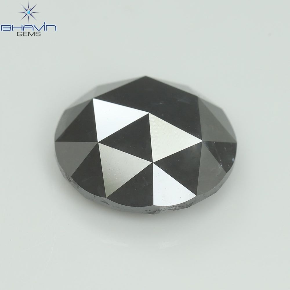 5.54 CT、ラウンド ローズ カット ダイヤモンド、グレー、クラリティ I3 (11.63 MM)