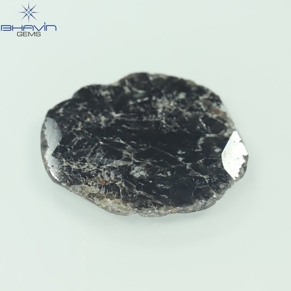 8.69 CT Slice Shape Natural Diamond Salt And Pepper Color I3 Clarity (24.00 MM)