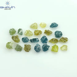 1.89 CT/22 PCS Rough Shape Enhanced Mix Color Natural Diamond I3 Clarity (3.30 MM)