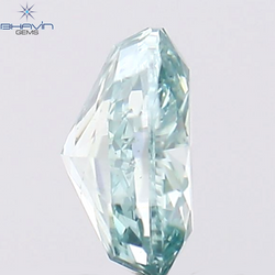 0.37 CT オーバル シェイプ ナチュラル ダイヤモンド グリーンがかったブルー カラー SI1 クラリティ (5.36 MM)