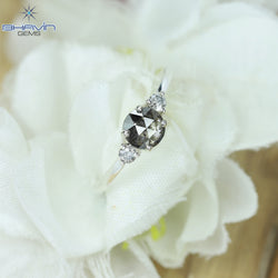 Round Rose Cut Shape Diamond Engagement Ring And Wedding Diamond Ring