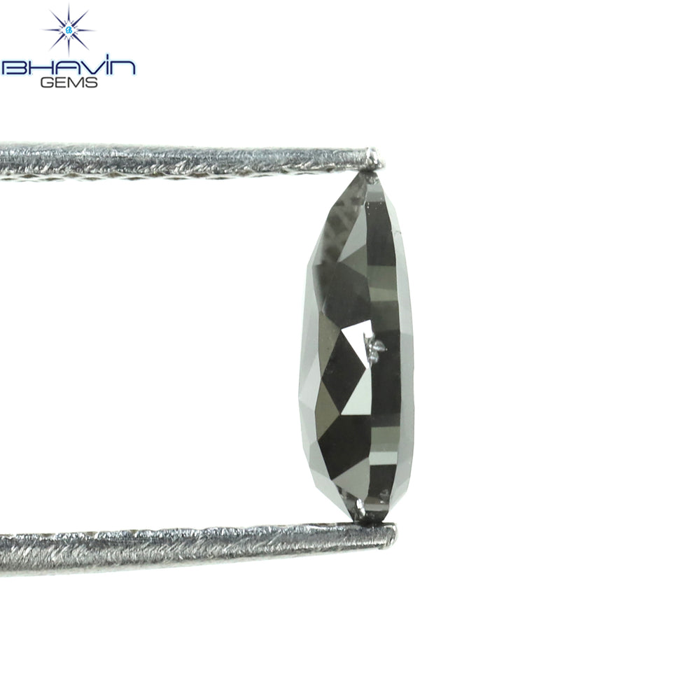 0.60 CT Pear Shape Natural Diamond Black Color Opaque Clarity (7.38 MM)