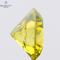 0.13 CT Round Shape Natural Diamond Green Yellow Color SI1 Clarity (3.26 MM)
