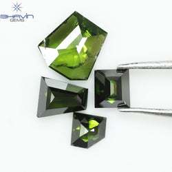 0.53 CT/4 Pcs, Mix Diamond, Green Color, SI2 Clarity
