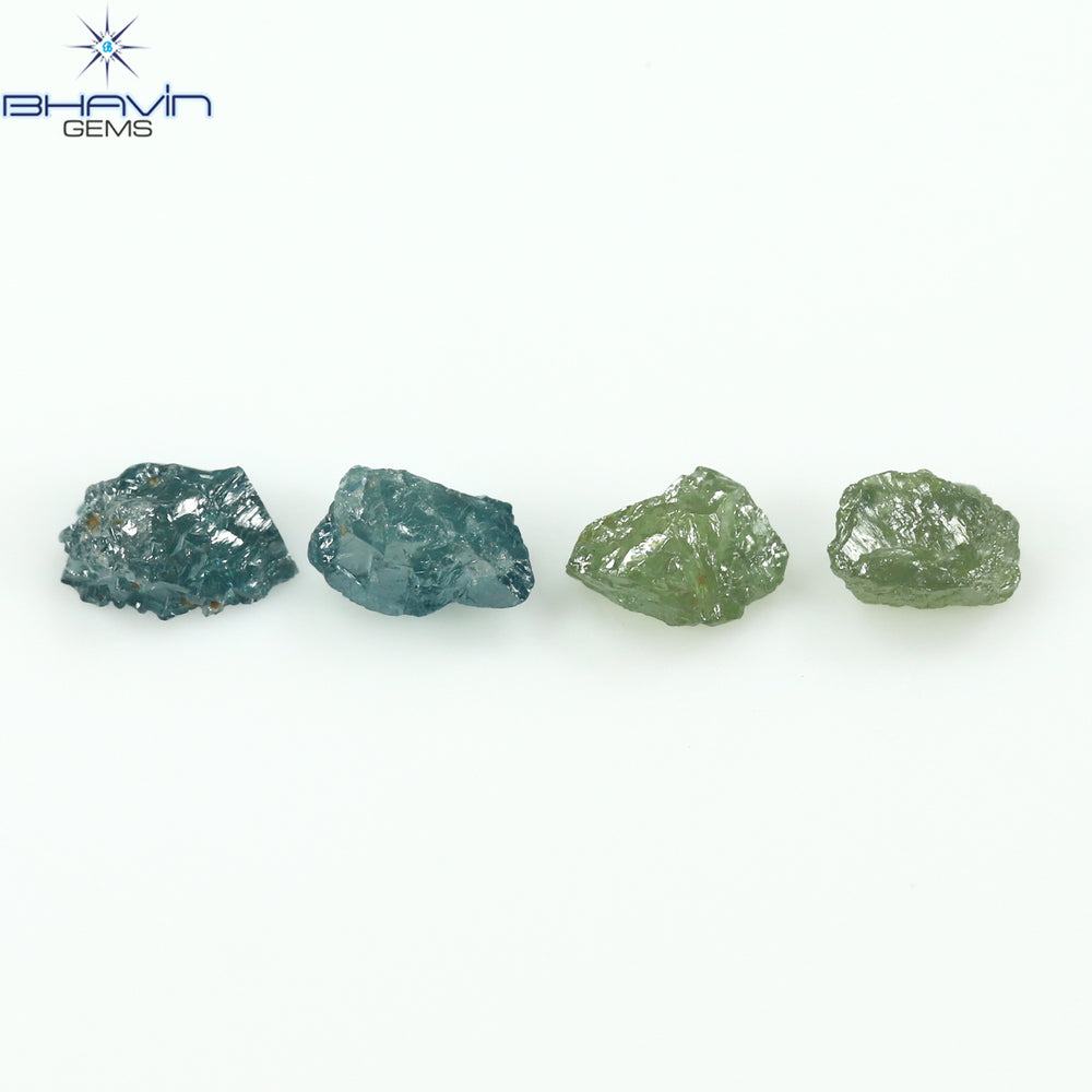 0.68 CT/4 PCS Rough Shape Enhanced Mix Color Natural Diamond I3 Clarity (4.10 MM)