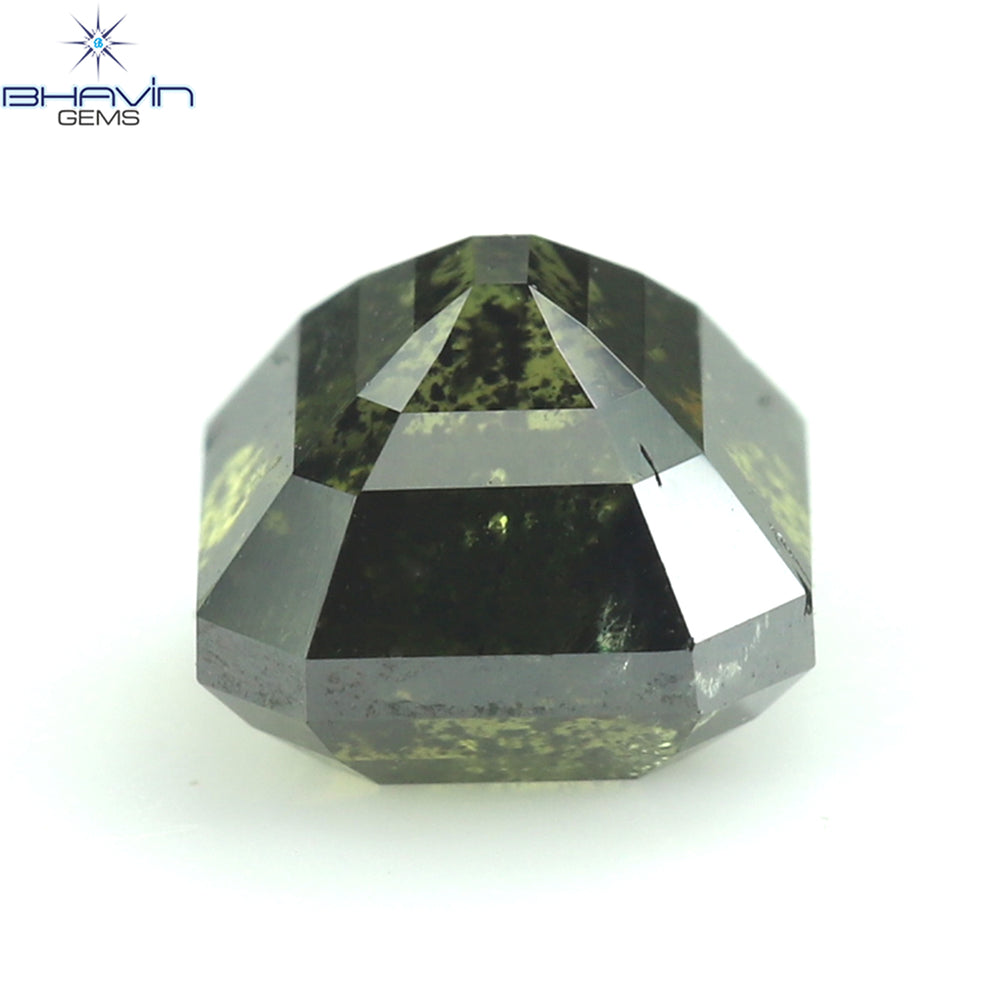 1.03 CT エメラルド シェイプ ナチュラル ダイヤモンド 強化グリーン カラー I2 クラリティ (5.30 MM)
