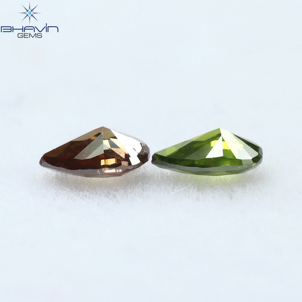 0.21 CT/2 Pcs Pear Shape Natural Diamond Mix Color VS2 Clarity (3.85 MM)