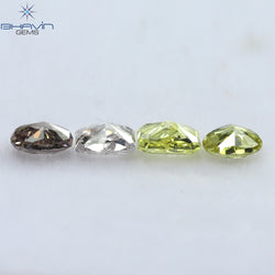 0.74 CT/4 Pcs Mix Shape Natural Diamond Pink-Yellow Color VS-SI Clarity (3.80 MM)