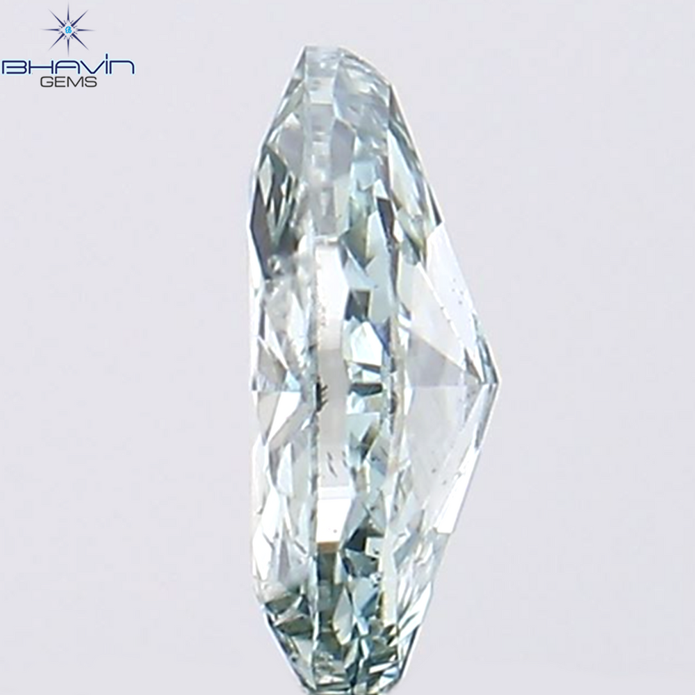 0.15 CT Marquise Shape Natural Diamond Bluish Green Color SI1 Clarity (4.48 MM)