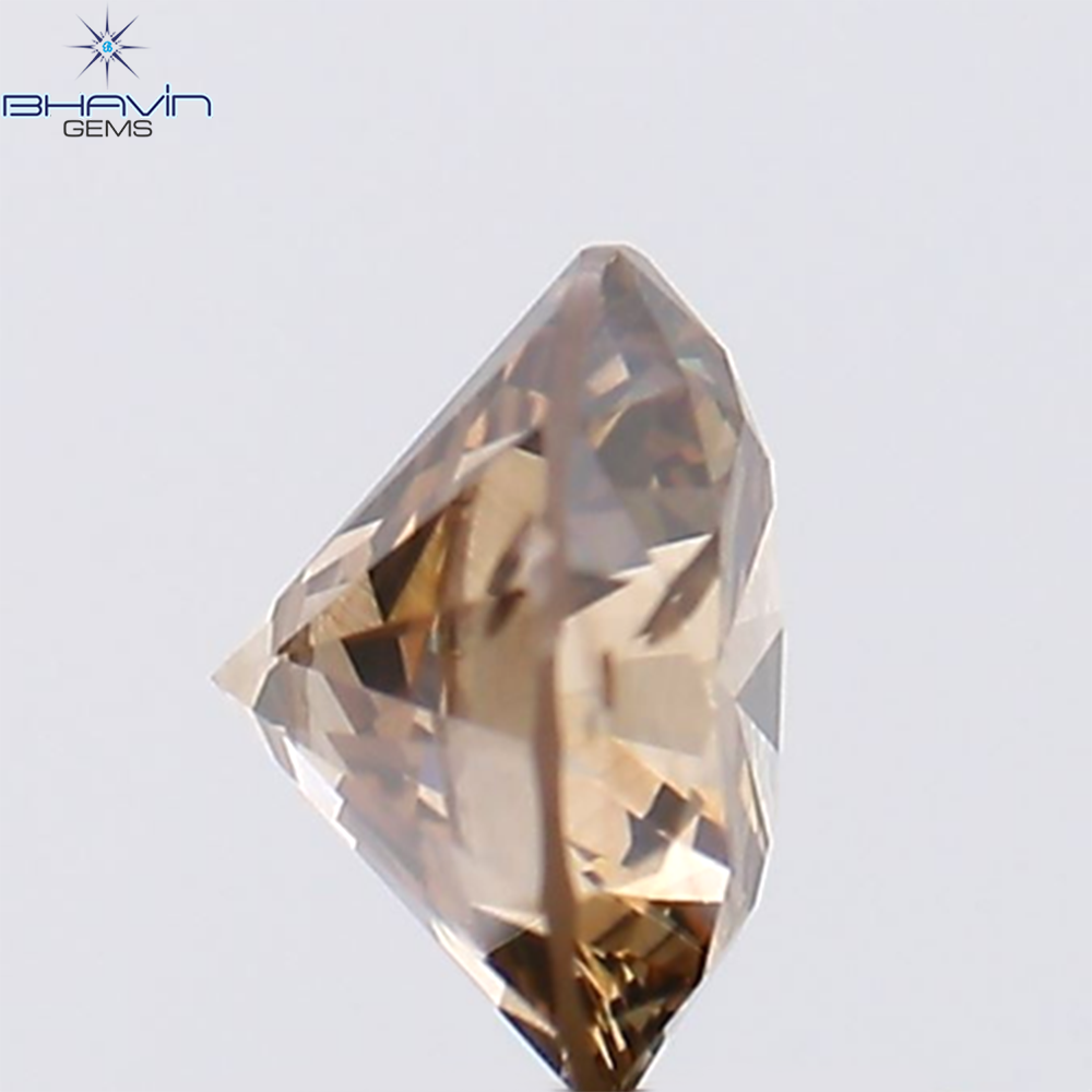 1.02 CT Round Shape Natural Diamond Brown Color SI Clarity (6.35 MM)