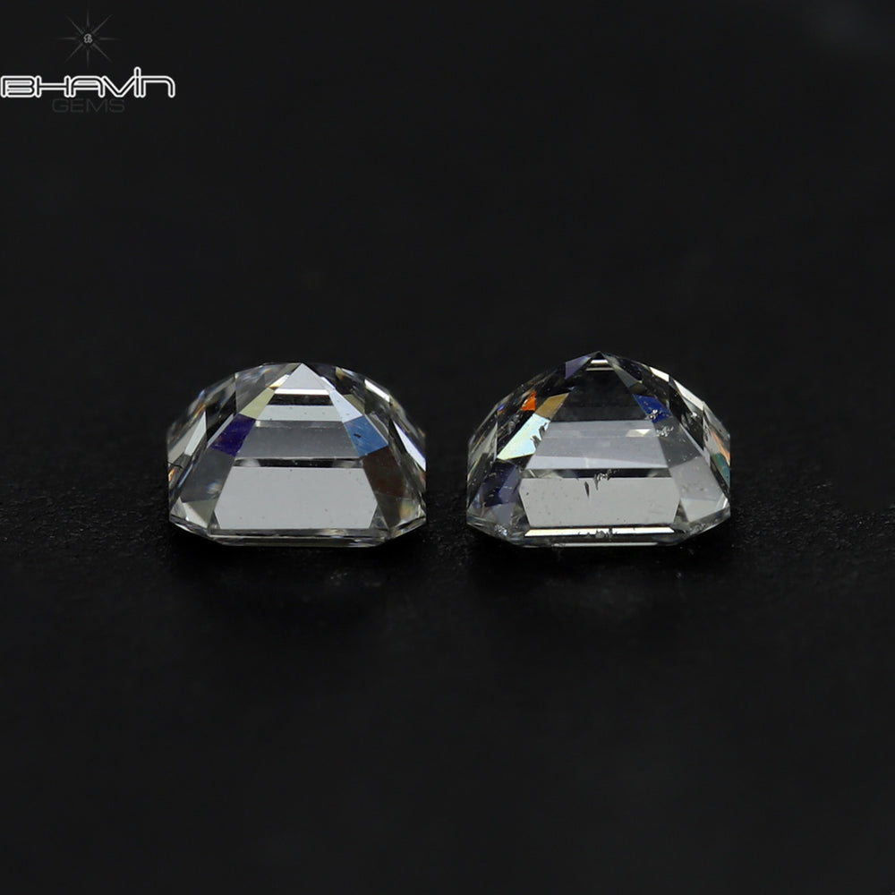 0.30 CT/2 Pcs Asscher Shape White (G+) Color Natural Loose Diamond VVS-VS Clarity (3.00 MM)