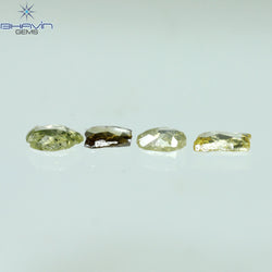 0.51 CT/4 Pcs Rosecut Polki Shape Natural Diamond  Fancy Color I2 Clarity (4.76 MM)