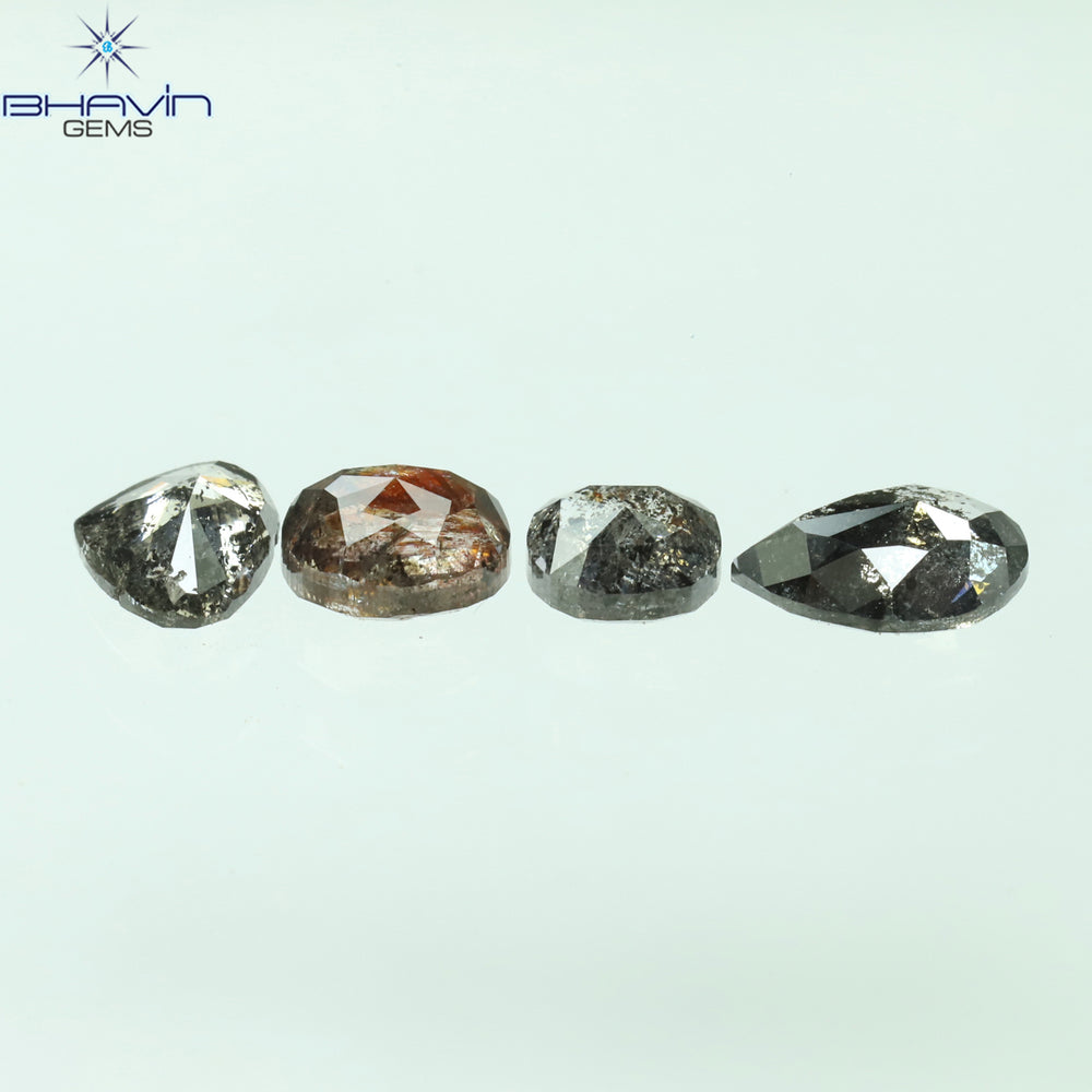 1.21 CT/4 PCS Mix Shape Natural Diamond Salt And Pepper Color I3 Clarity (5.62 MM)