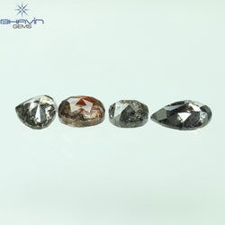 1.21 CT/4 PCS Mix Shape Natural Diamond Salt And Pepper Color I3 Clarity (5.62 MM)
