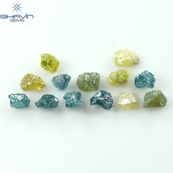 2.07 CT/13 PCS Rough Shape Enhanced Mix Color Natural Diamond I3 Clarity (3.28 MM)