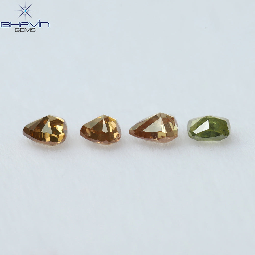 0.49 CT/4 Pcs Mix Shape Natural Diamond Pink Color SI2 Clarity (3.33 MM)