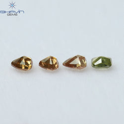 0.49 CT/4 Pcs Mix Shape Natural Diamond Pink Color SI2 Clarity (3.33 MM)