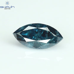 0.60 CT Marquise Shape Natural Diamond Blue Color I3 Clarity (7.62 MM)