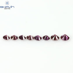 0.27 CT/8 Pcs Round Shape Natural Loose Diamond Pink Color I1 Clarity (2.35 MM)