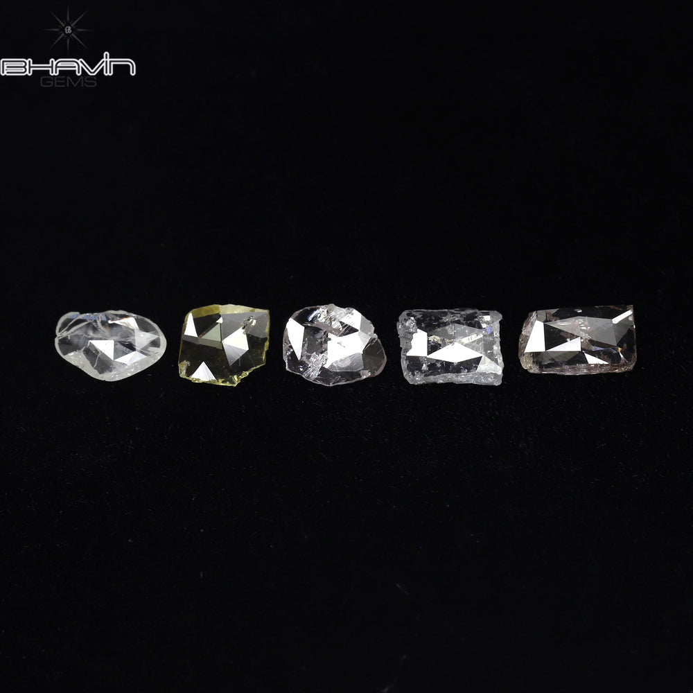 0.90 CT/5 Pcs Rosecut Polki Shape Natural Diamond White Color I2 Clarity (5.75 MM)