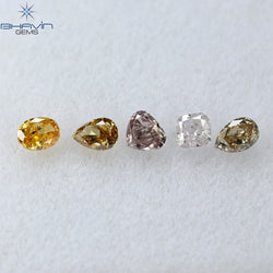 0.40 CT/5 PCS Mix Shape Natural Diamond Mix Color SI Clarity (3.30 MM)