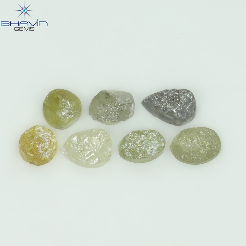 1.05 CT /7 Pcs Uncut Shape Mix Natural Loose Diamond I3 Clarity (3.63 MM)