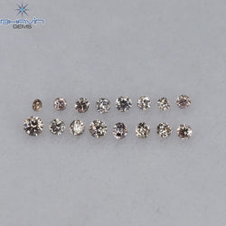 0.09 CT/16 Pcs Round Shape Natural Loose Diamond Brown Pink Argyle Color VS2 Clarity (1.40 MM)