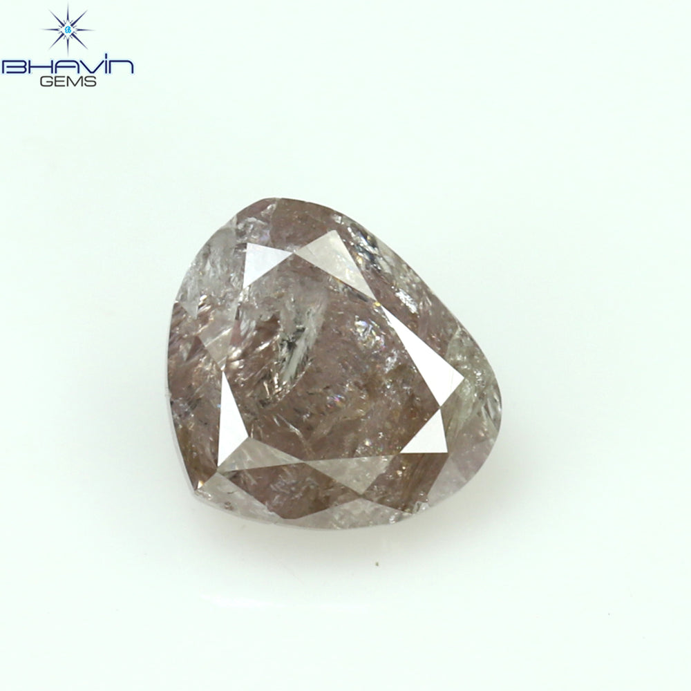 0.53 CT Heart Shape Natural Diamond Pink Color I3 Clarity (4.95 MM)