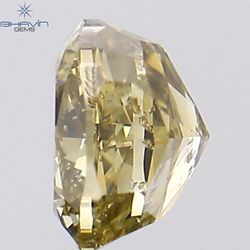 0.51 CT Cuhion Shape Natural Diamond Green Yellow (Chameleon) Color SI2 Clarity (4.43 MM)