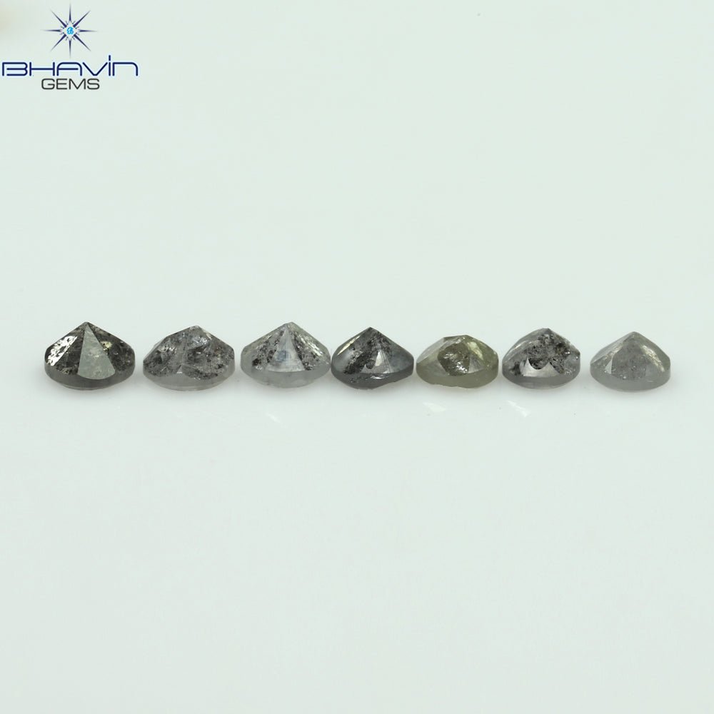1.05 CT、ノーカット ポルキ シェイプ、天然ダイヤモンド、ブルー カラー、I3 クラリティ (5.42 MM)