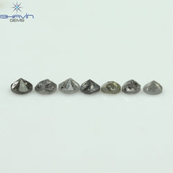 1.05 CT、ノーカット ポルキ シェイプ、天然ダイヤモンド、ブルー カラー、I3 クラリティ (5.42 MM)