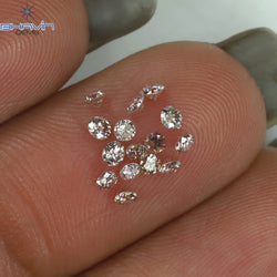0.38 CT/15 Pcs Round Shape Natural Loose Diamond Brown Pink ((Argyle) Color VS2 Clarity (2.00 MM)