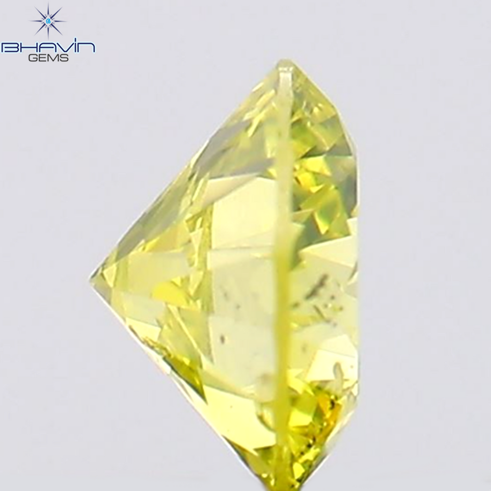 0.26 CT Round Shape Natural Diamond Greenish Yellow Color SI1 Clarity (4.11 MM)