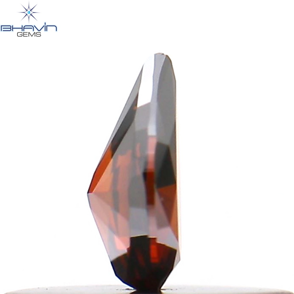 0.19 CT Pear Shape Natural Diamond Cognac Color VS1 Clarity (4.65 MM)