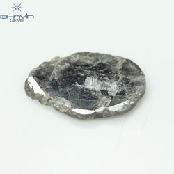 3.64 CT Slice Shape Natural Diamond Salt And Pepper Color I3 Clarity (16.66 MM)