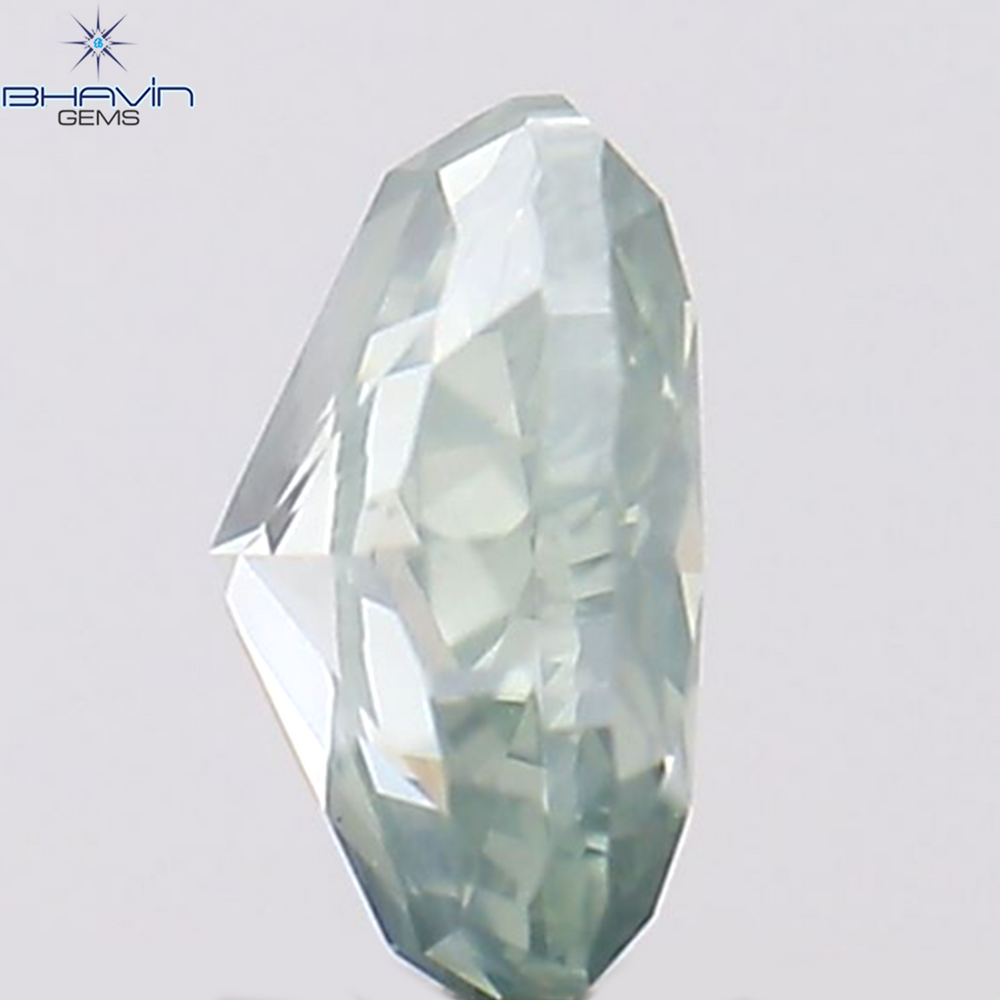 0.14 CT Oval Shape Natural Diamond Greenish Blue Color SI1 Clarity (3.54 MM)