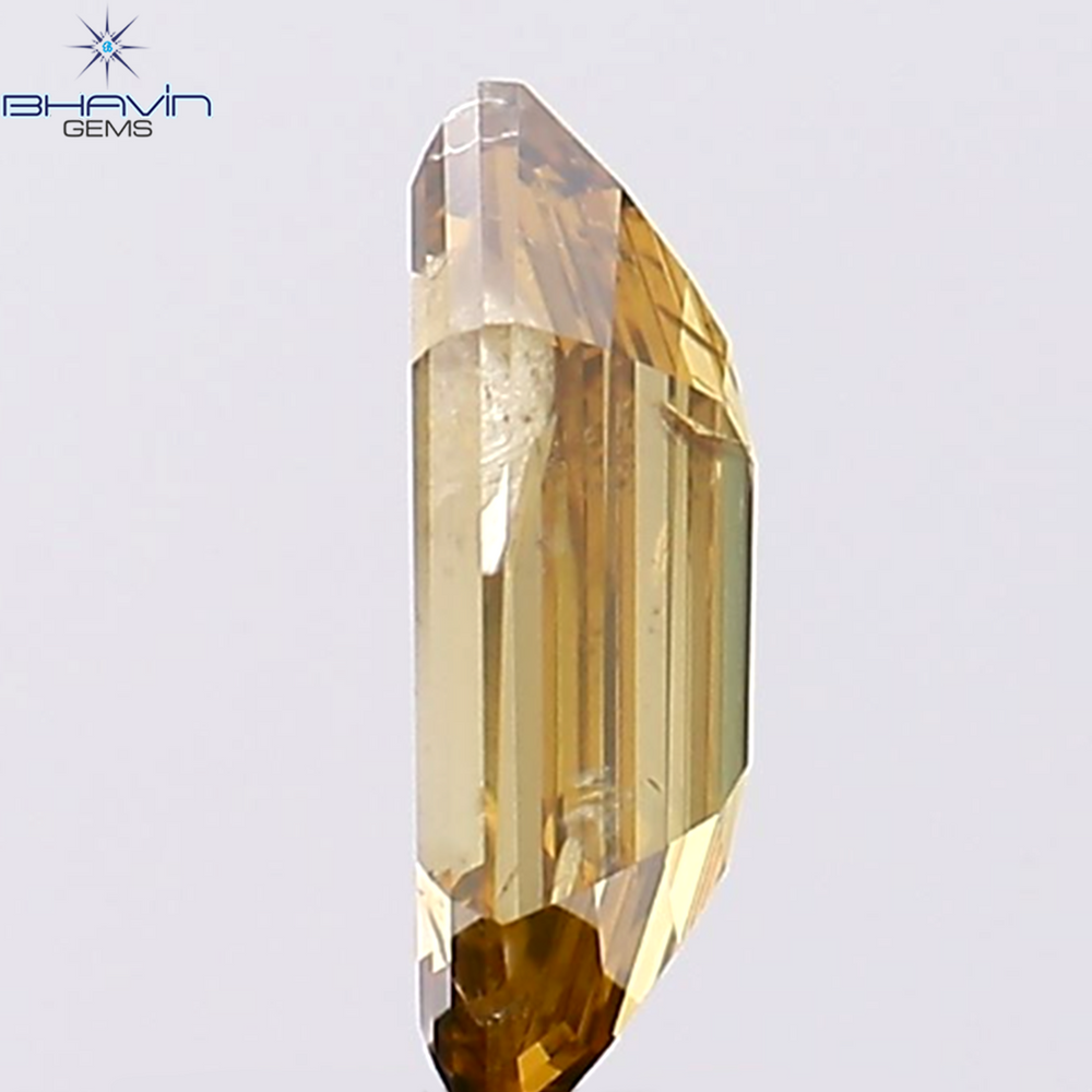 1.58 CT Hexagon Shape Natural Diamond Champagne Color I1 Clarity (10.80 MM)
