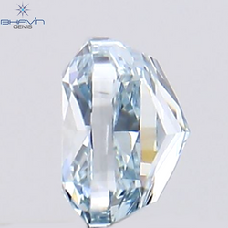 0.23 CT Cushion Shape Natural Diamond Greenish Blue Color VS1 Clarity (3.41 MM)
