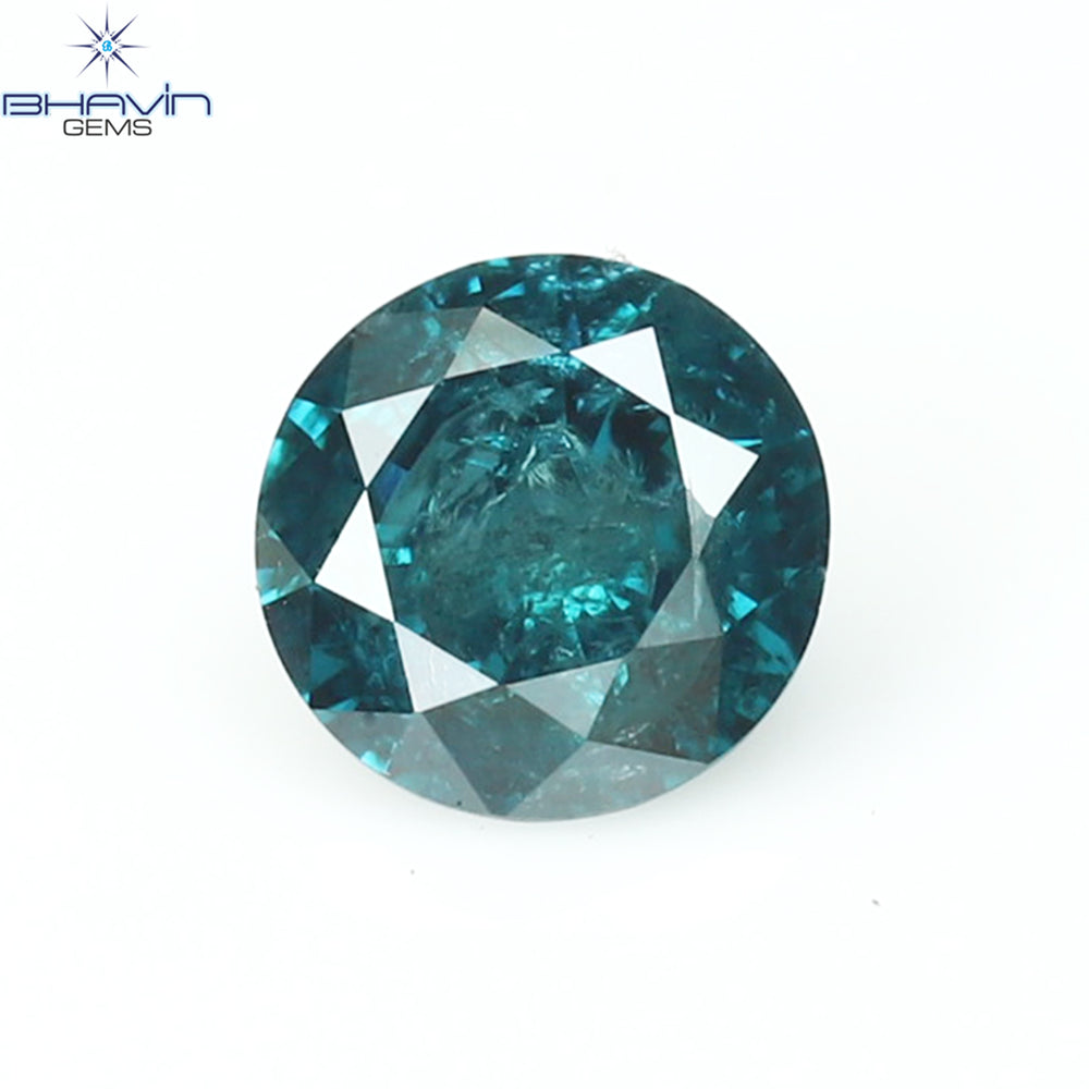 0.32 CT Round Diamond Natural Diamond Blue Color I3 Clarity (4.46 MM)